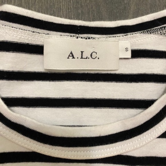 A.L.C. Kidman Black White Striped Cotton Dress Size S - Picture 3 of 8